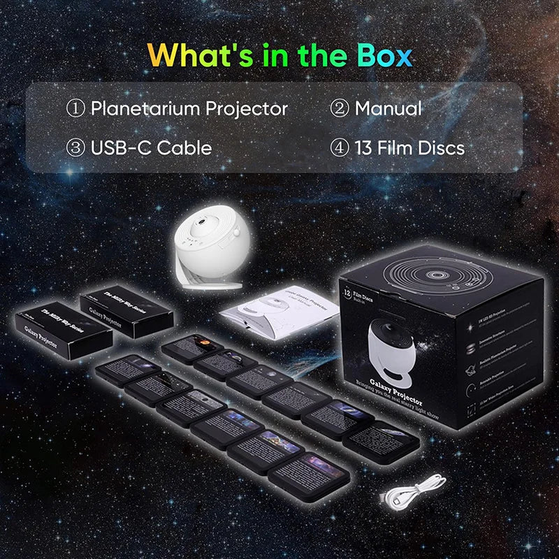 Dream LED Night Light Star Projector 13 in 1 Planetarium Galaxy Projector Lamp 360° Rotate for Bedroom Valentines Decor Day Gift