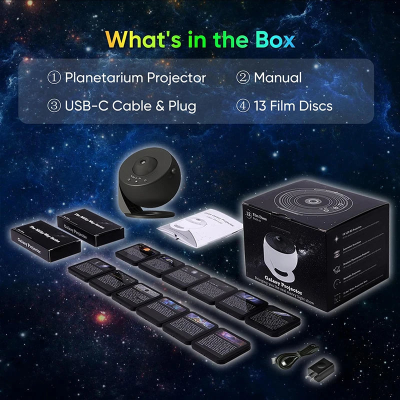 Dream LED Night Light Star Projector 13 in 1 Planetarium Galaxy Projector Lamp 360° Rotate for Bedroom Valentines Decor Day Gift